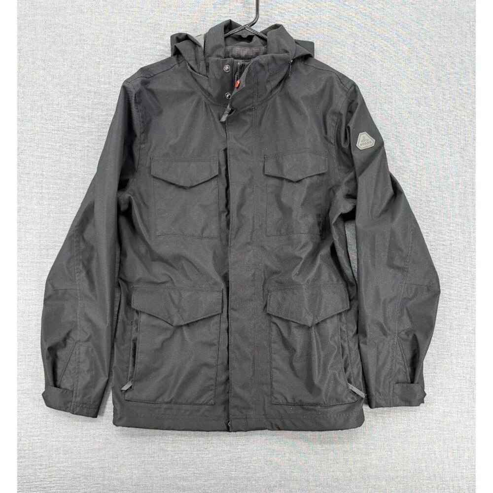 Prana M65 Olive Green Waterproof Jacket Hooded Mens M Rain Pockets - Picture 1 of 8